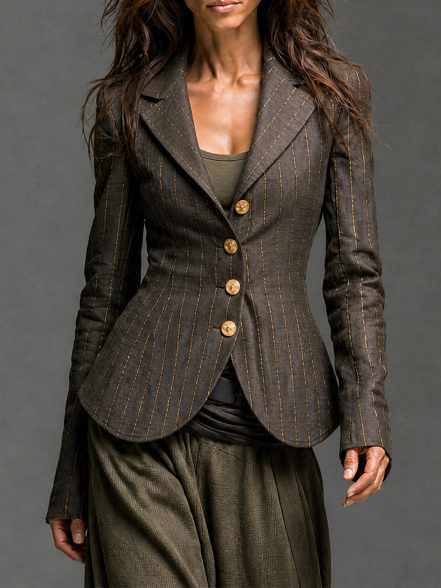 Women’s Charcoal Pinstripe Tailored Blazer