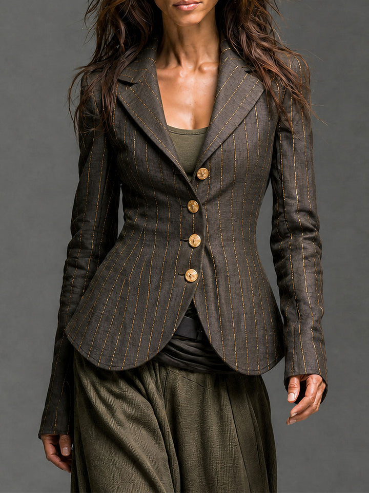 Women’s Charcoal Pinstripe Tailored Blazer