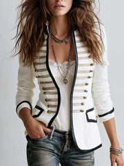 Women’s Military Contrast Trim Jacket