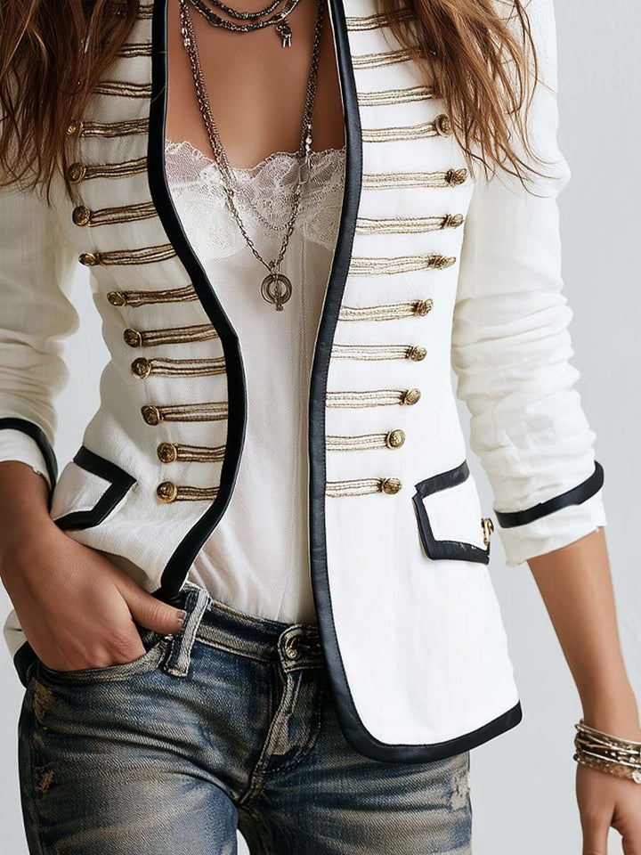 Women’s Military Contrast Trim Jacket