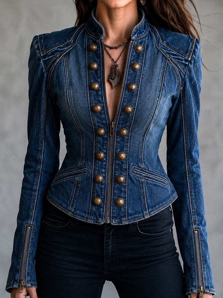 Women’s Vintage Western Slim Fit Zip Front Blazer