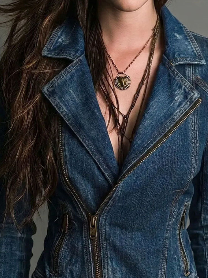 Women’s Vintage Distressed Biker Jacket