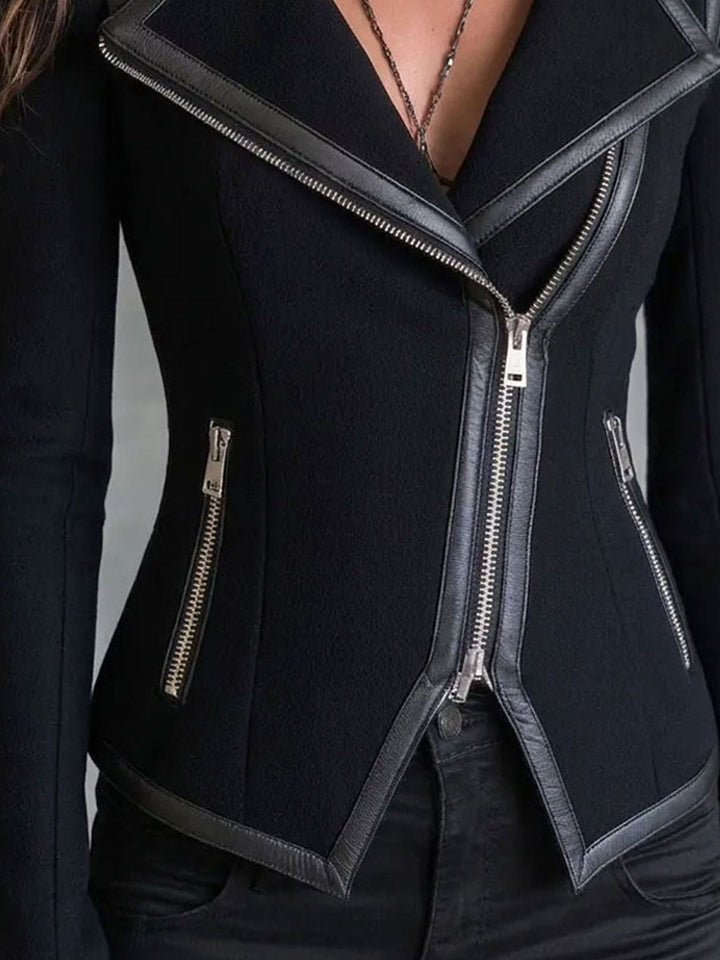 Women’s Vintage Zip Up Moto Jacket