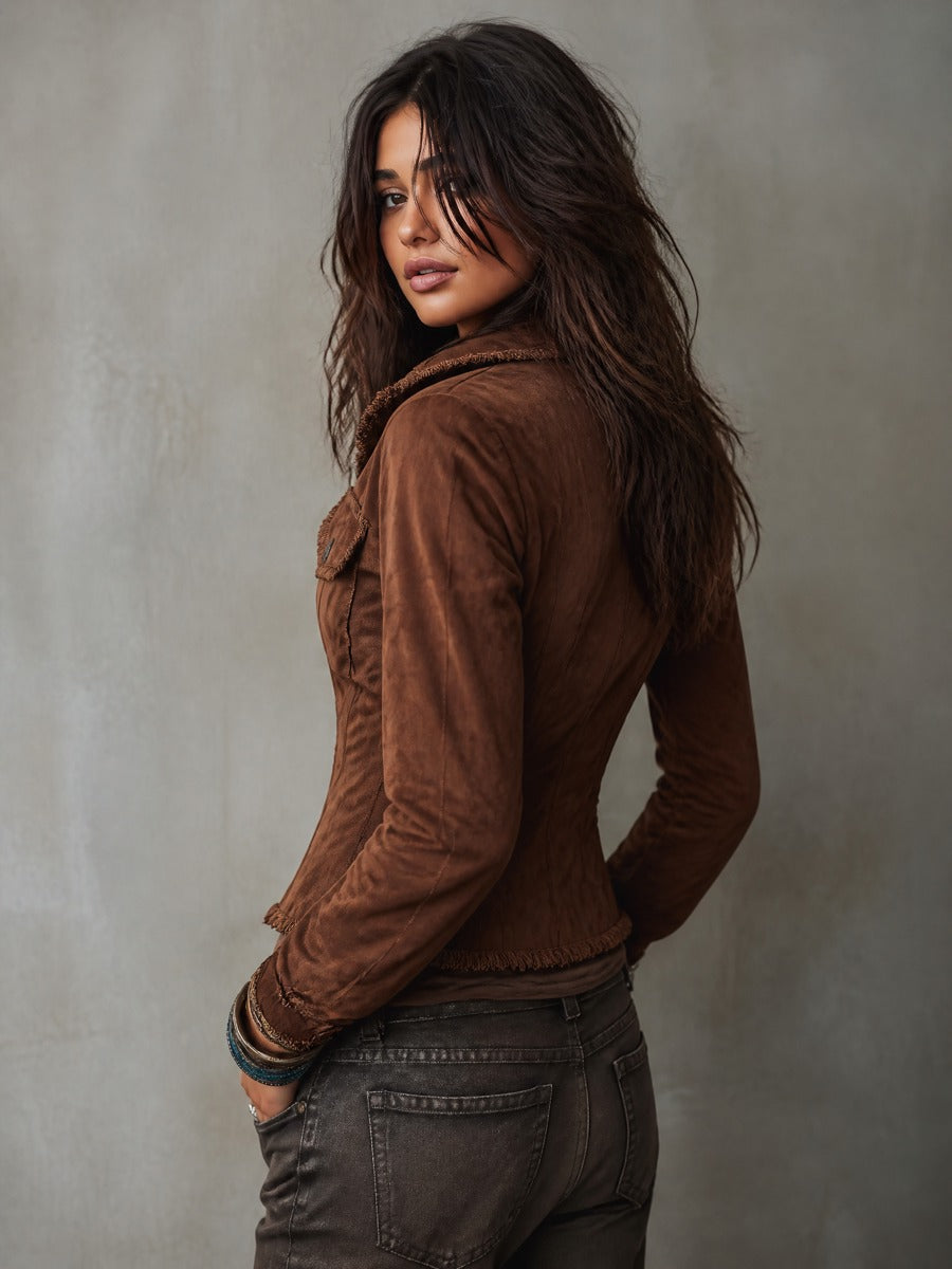 Women’s Eco Friendly Raw Edge Fitted Jacket
