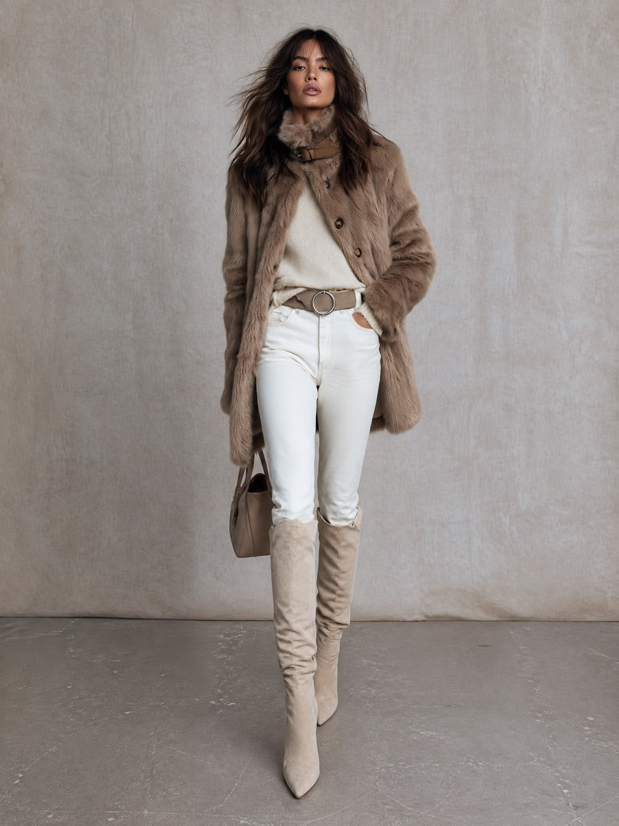 Women’s Belted Longline Winter Coat