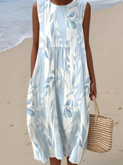 Women’s Leaf Print Midi Dress