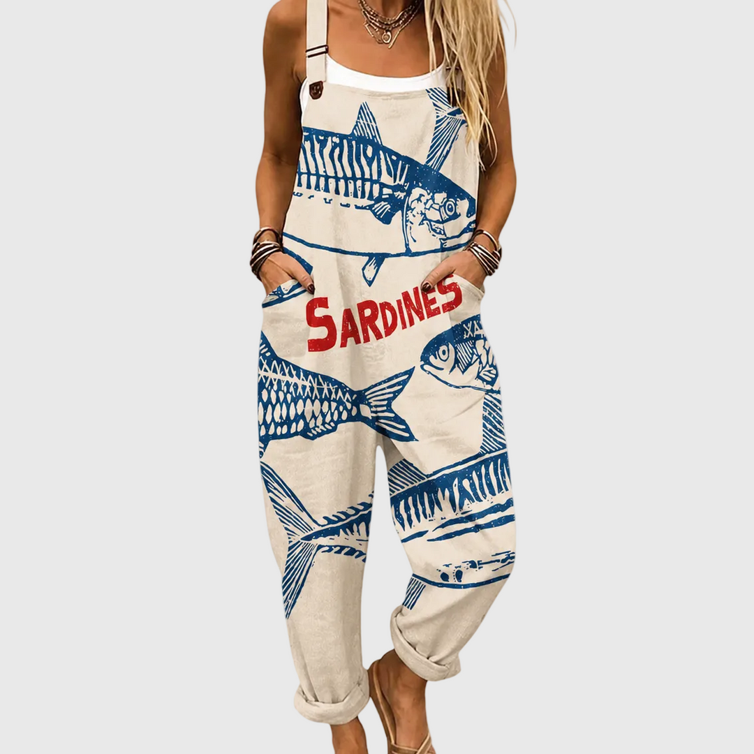 Women’s Soft Sardine Print Jumpsuit