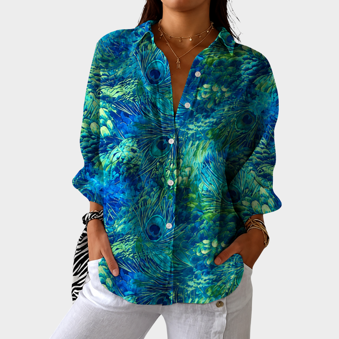 Women’s Lightweight Colorful Print Blouse