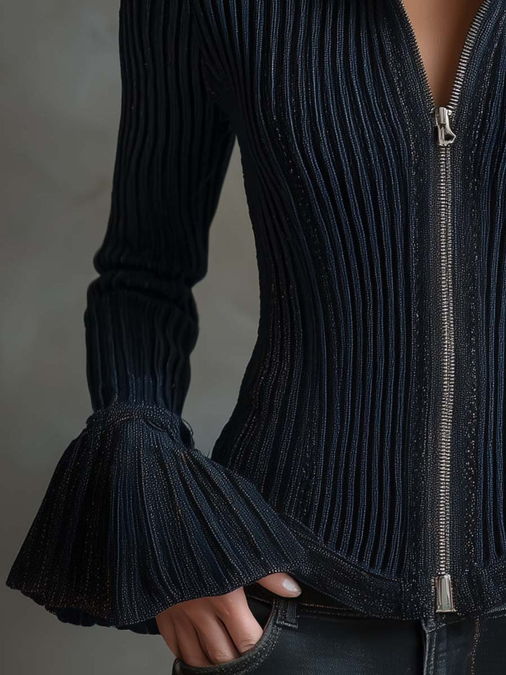 Women’s Sparkle Ribbed Knit Jacket