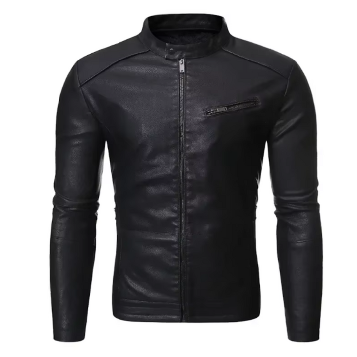 Men’s Slim Fit Zip Front Moto Jacket