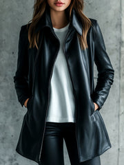 Women’s Lapel Biker Jacket