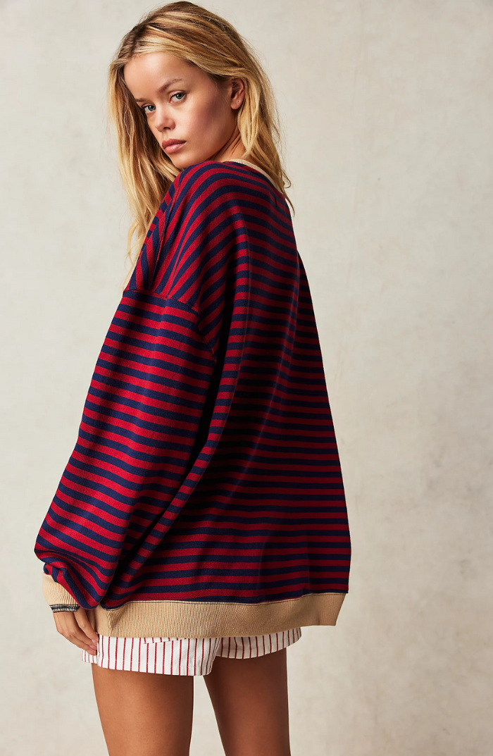 Women’s Striped Knit Pullover Sweater