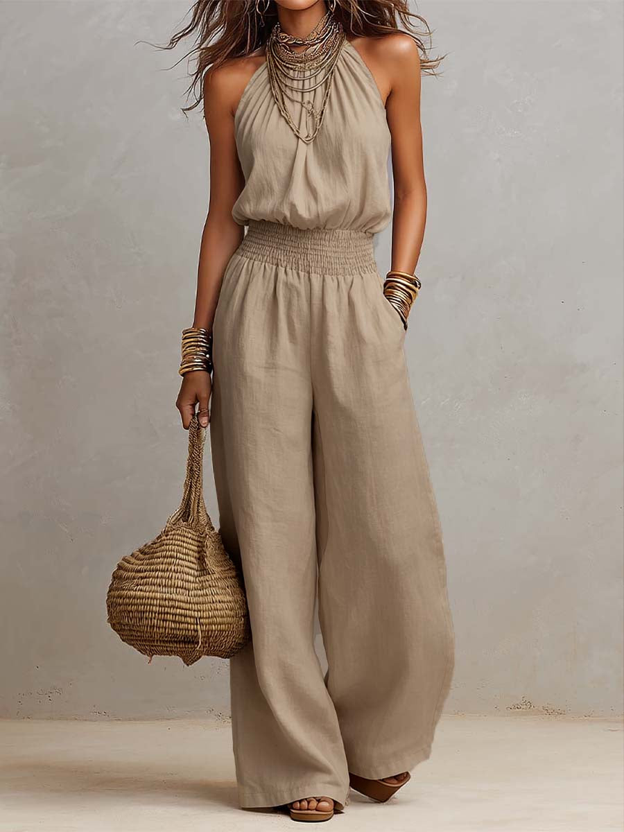 Women’s Halter Neck Wide Leg Jumpsuit
