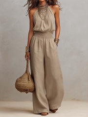 Women’s Halter Neck Wide Leg Jumpsuit