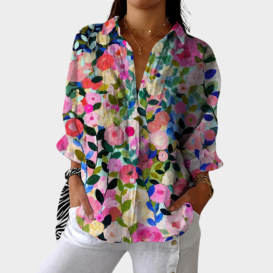 Women’s Lightweight Colorful Print Blouse