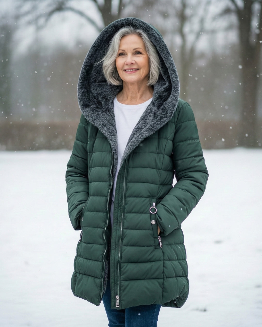 Women’s Fleece Lined Hooded Puffer Coat