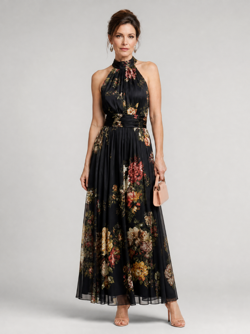 Women’s Floral Halter Midi Dress
