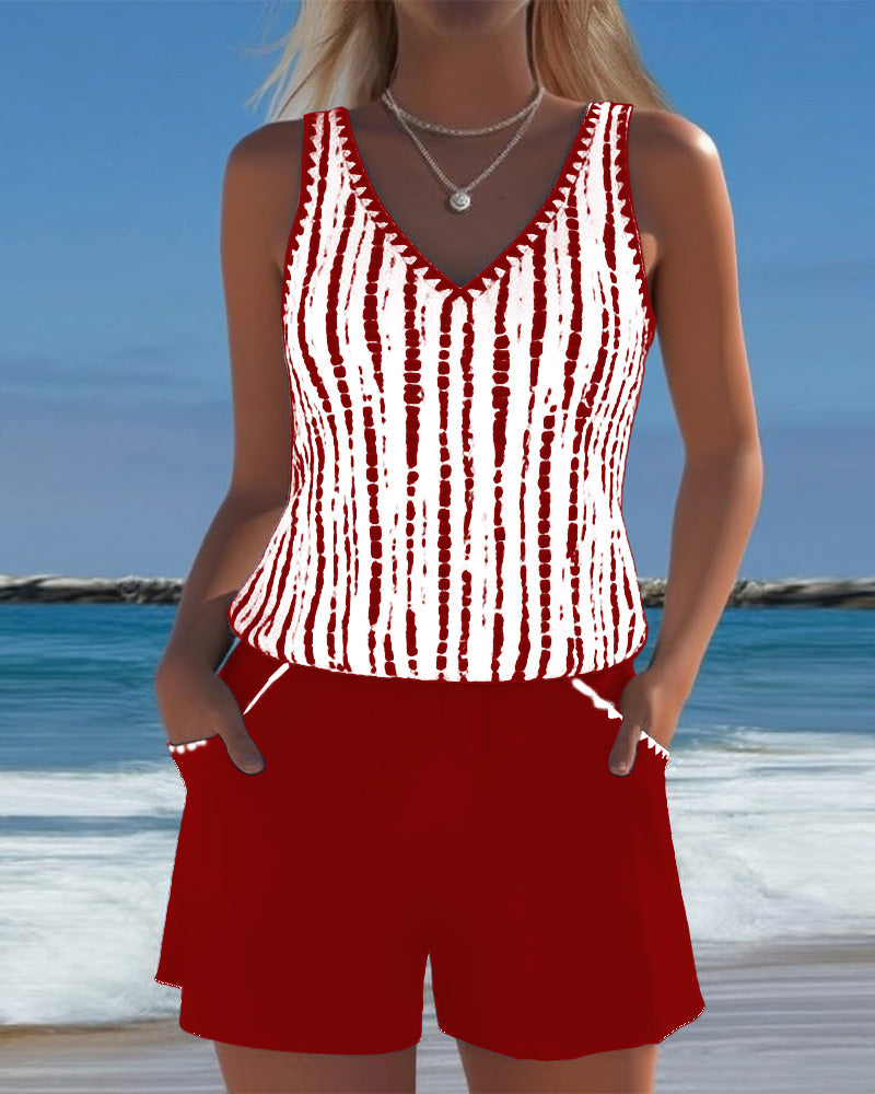 Women’s Two-Piece Swim Shorts Tankini Set