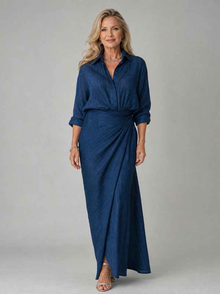 Women’s Long Sleeve Wrap Maxi Dress
