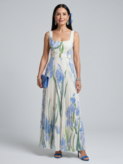 Women’s Square Neck Floral Midi Dress