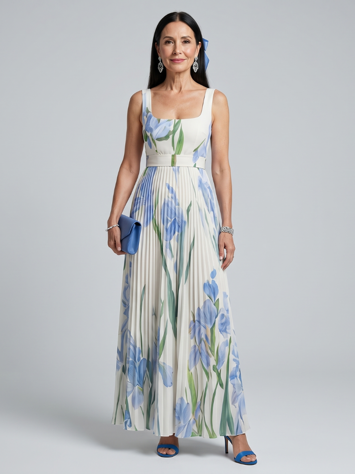 Women’s Square Neck Floral Midi Dress