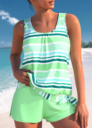 Women’s Relaxed Fit Striped Two Piece Tankini Set
