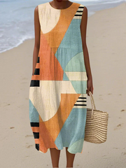 Women’s Geometric Print Midi Dress