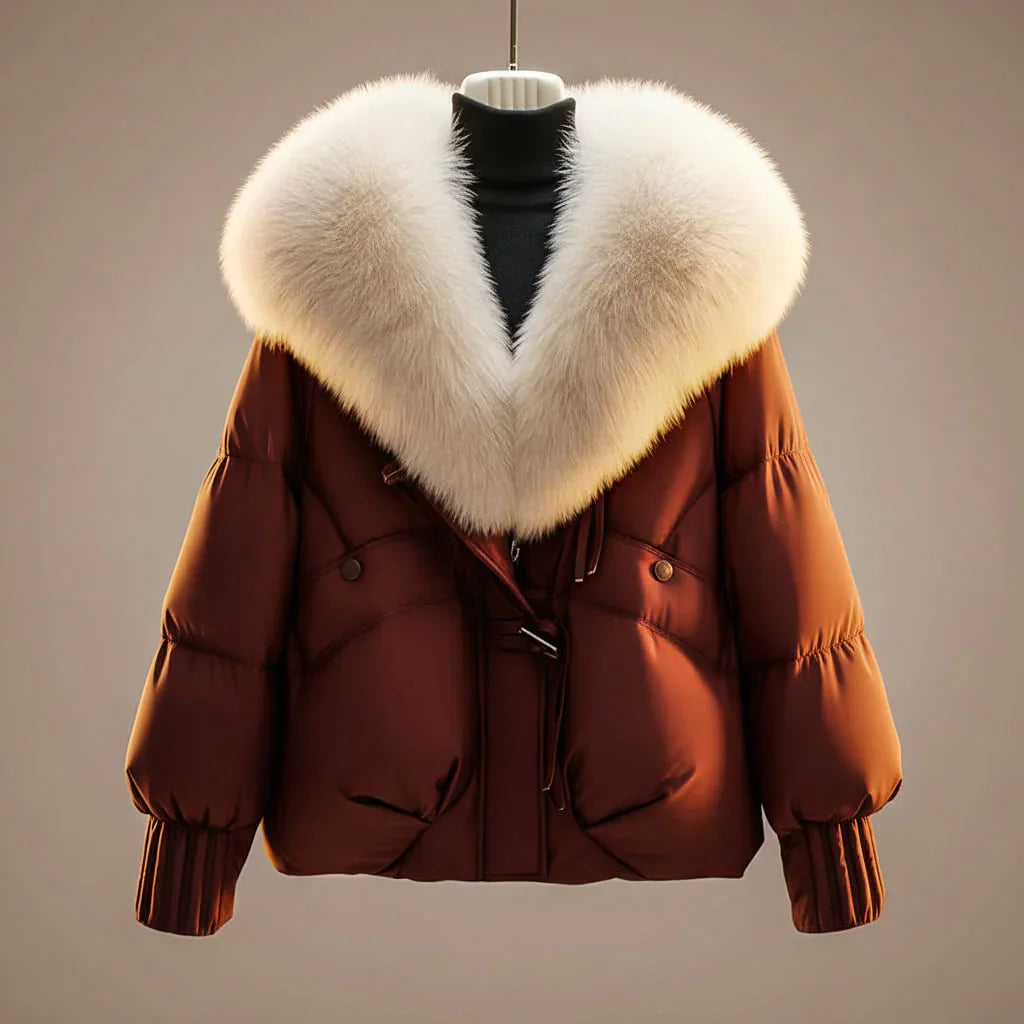 Women’s Padded Fur Collar Winter Coat