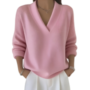 Women’s V-Neck Knit Pullover Sweater