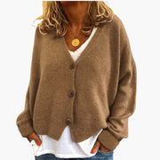 Women’s V Neck Button Front Knit Cardigan