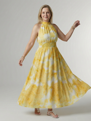 Women’s Gathered Halter Midi Dress