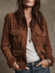 Women’s Vintage Brown Utility Jacket
