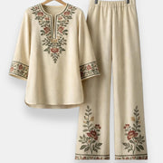 Women’s Embroidered Two-Piece Tunic and Pants Set