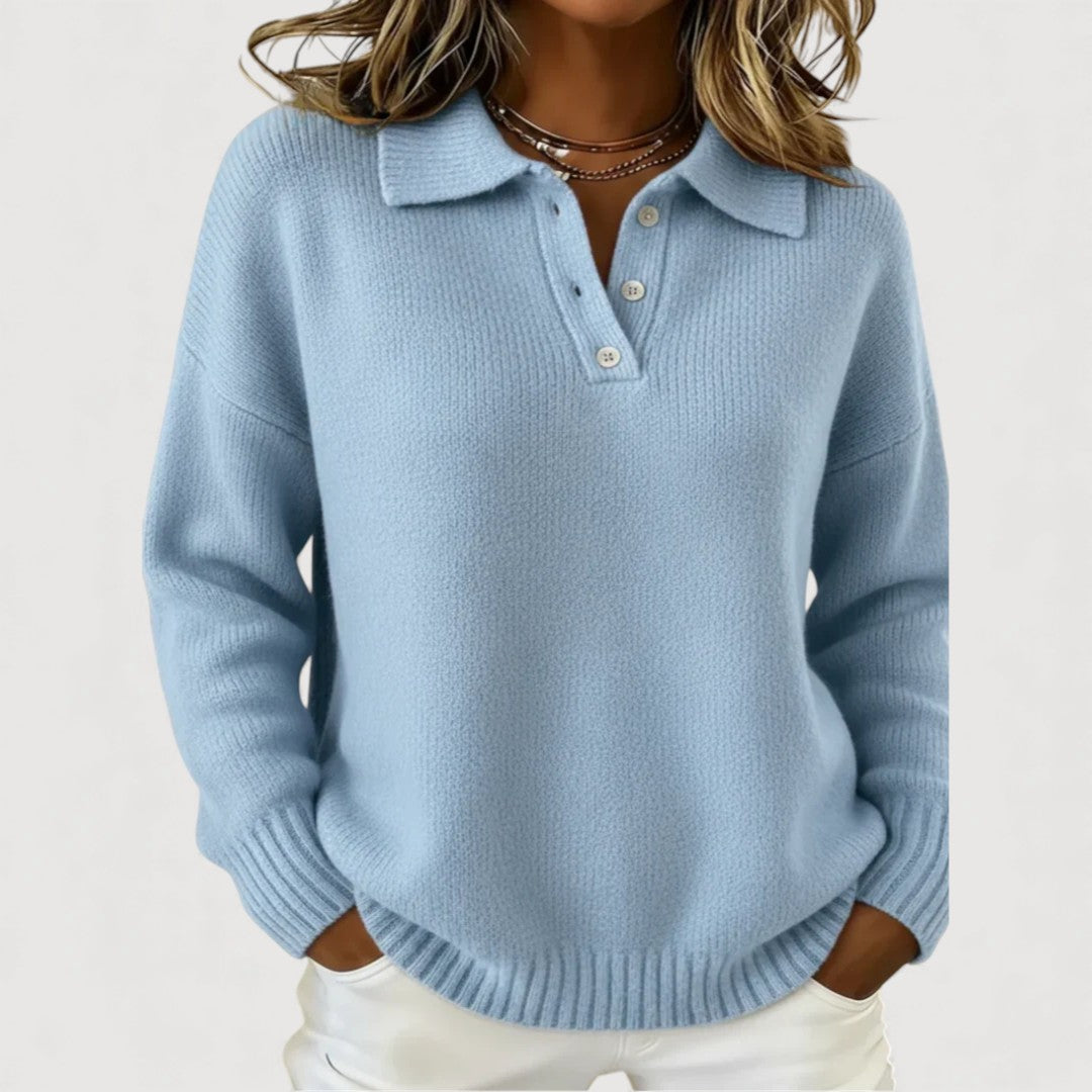 Women’s Cozy Collared Knit Pullover Sweater