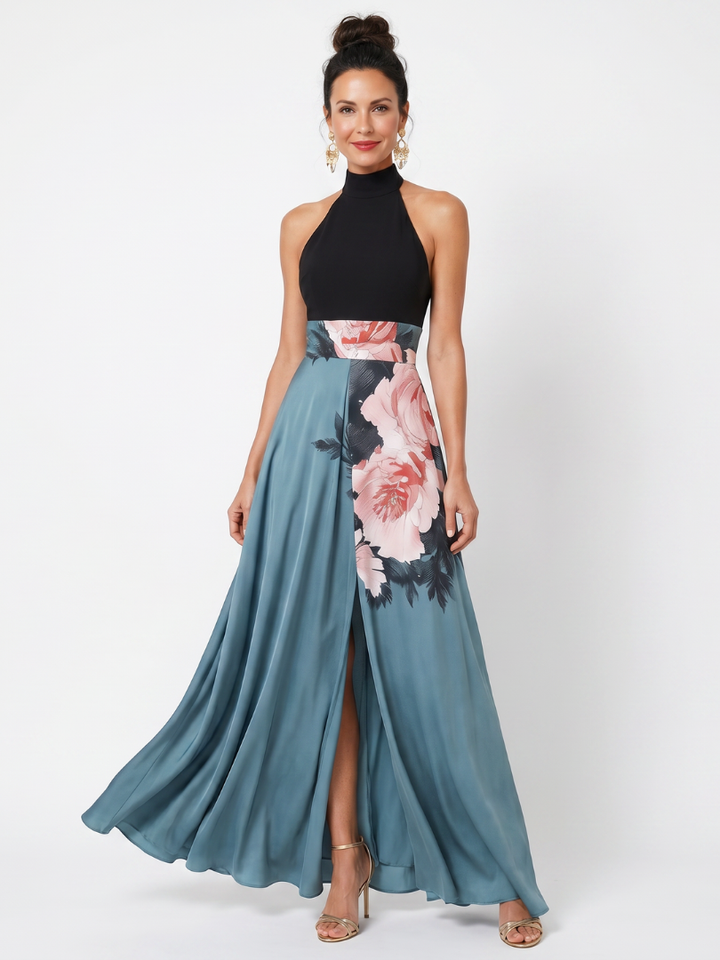 Women’s Halter Neck Floral Maxi Dress