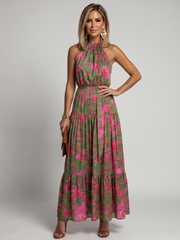 Women’s Draped Halter Midi Dress