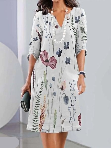 Women’s Floral Print Layered Dress