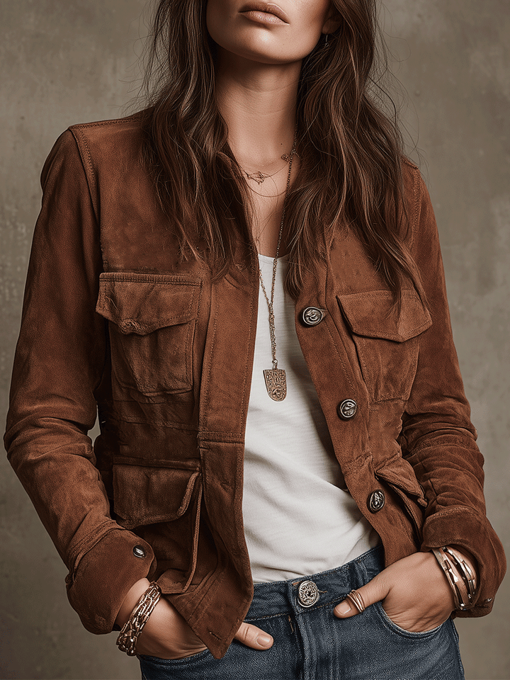 Women’s Vintage Brown Utility Jacket