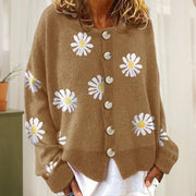 Women’s Daisy Print Button Up Cardigan