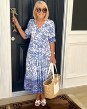 Women’s V-Neck Floral Print Dress