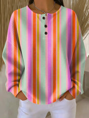 Women’s Colorful Striped Crewneck Sweater