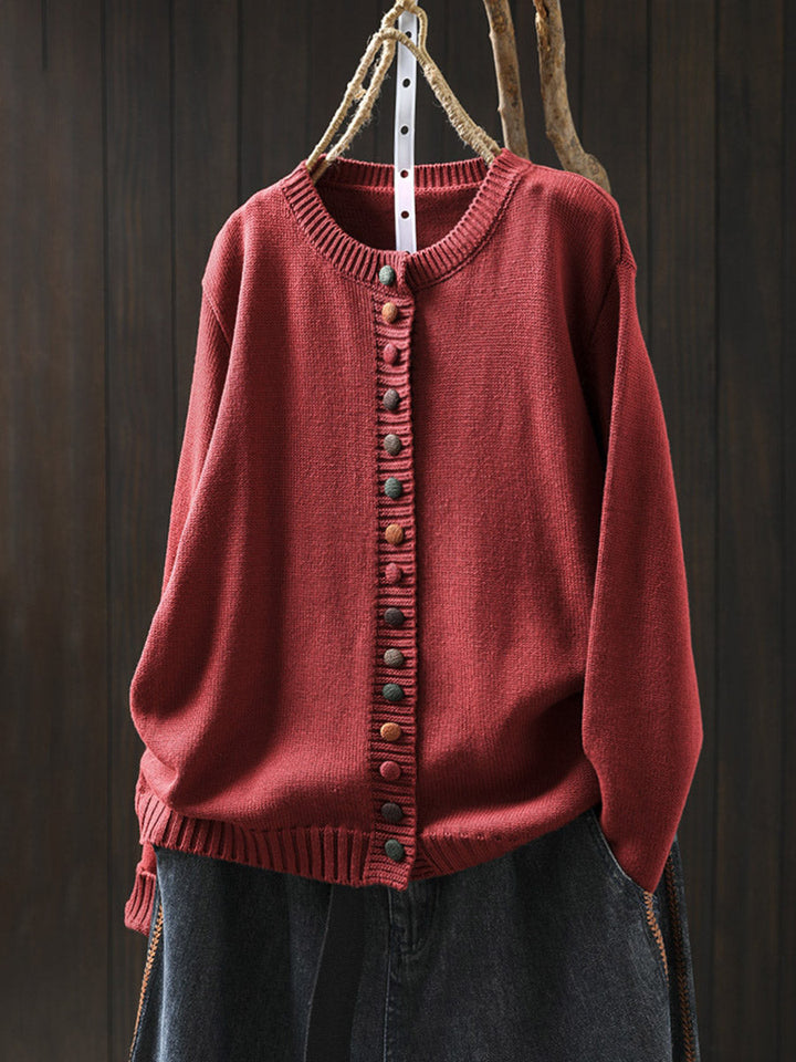 Women’s Knit Cardigan With Colorful Buttons