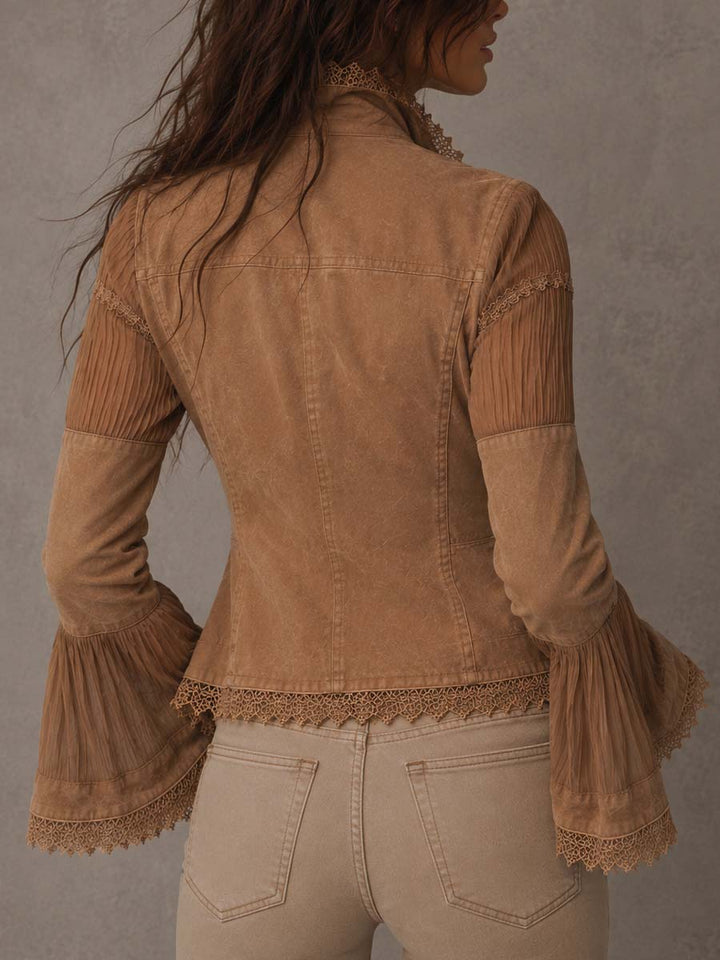 Women’s Boho Vintage Sheer Patchwork Jacket