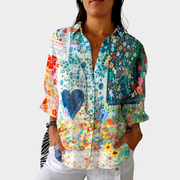 Women’s Lightweight Colorful Print Blouse