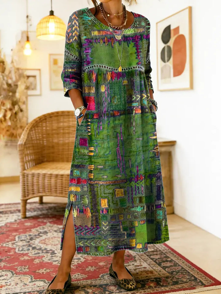 Women’s Boho Patchwork Printed Dress