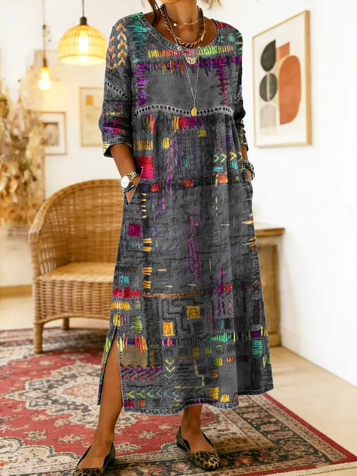 Women’s Boho Patchwork Printed Dress
