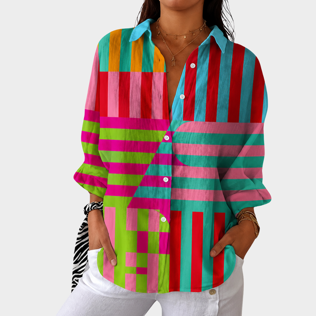 Women’s Lightweight Colorful Print Blouse