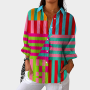 Women’s Lightweight Colorful Print Blouse