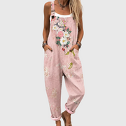 Women’s Soft Pink Floral Overalls