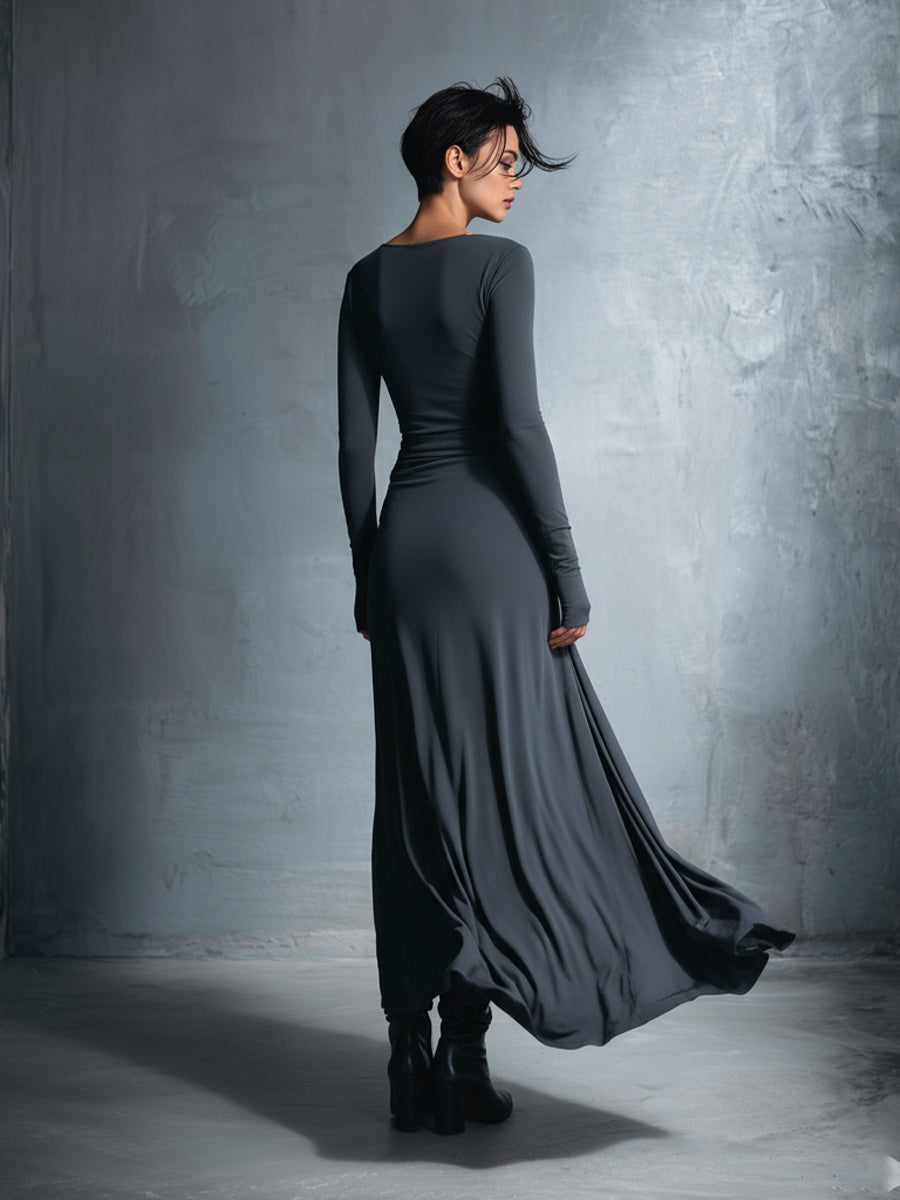 Women’s Side Knot Tie Waist Maxi Dress